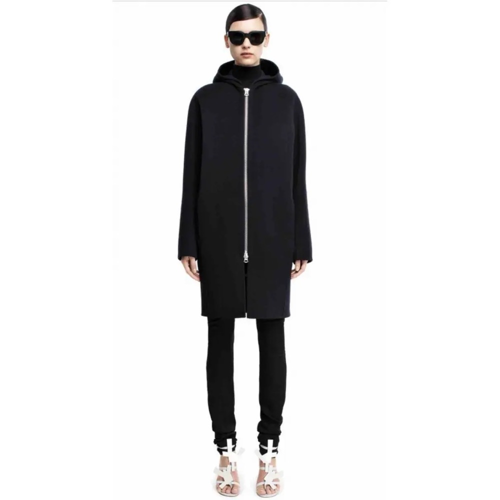 Acne Black Hooded Coat